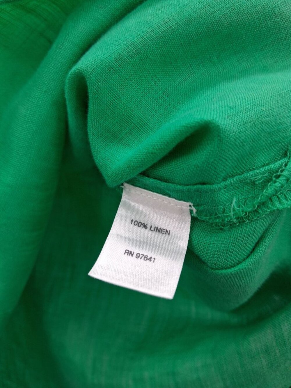 J. Jill Love Linen Green Button-Up Shirt Size Small 100% Linen Long Sleeve - Picture 4 of 8